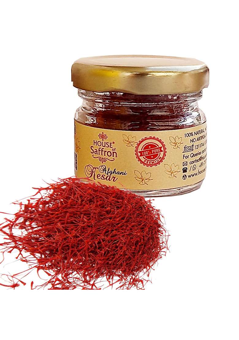 House Of Saffron Afghani Kesar Grade A1++ Natural Negin Iso Threads (2Grams - 2 Packs 1Gram Each) - Indya