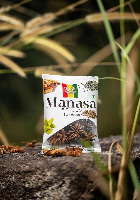 Manasa Spices Premium Star Anise 50G 100% Natural, Handpicked From South Indian Hills | Ideal For Cooking, Baking, Herbal Teas, Spice Blends & Traditional Remedies