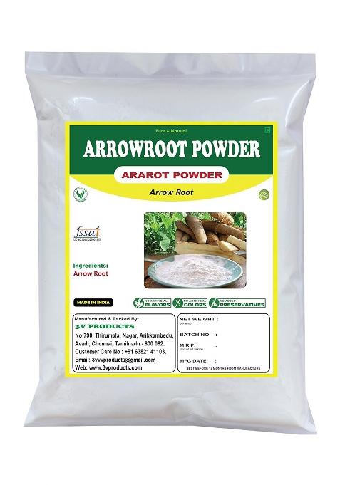 3V Products Organic Arrowroot Powder - Pack Of 2X100G Arrow Root | Ararot For Gravy, Puddings, Soups, Bread