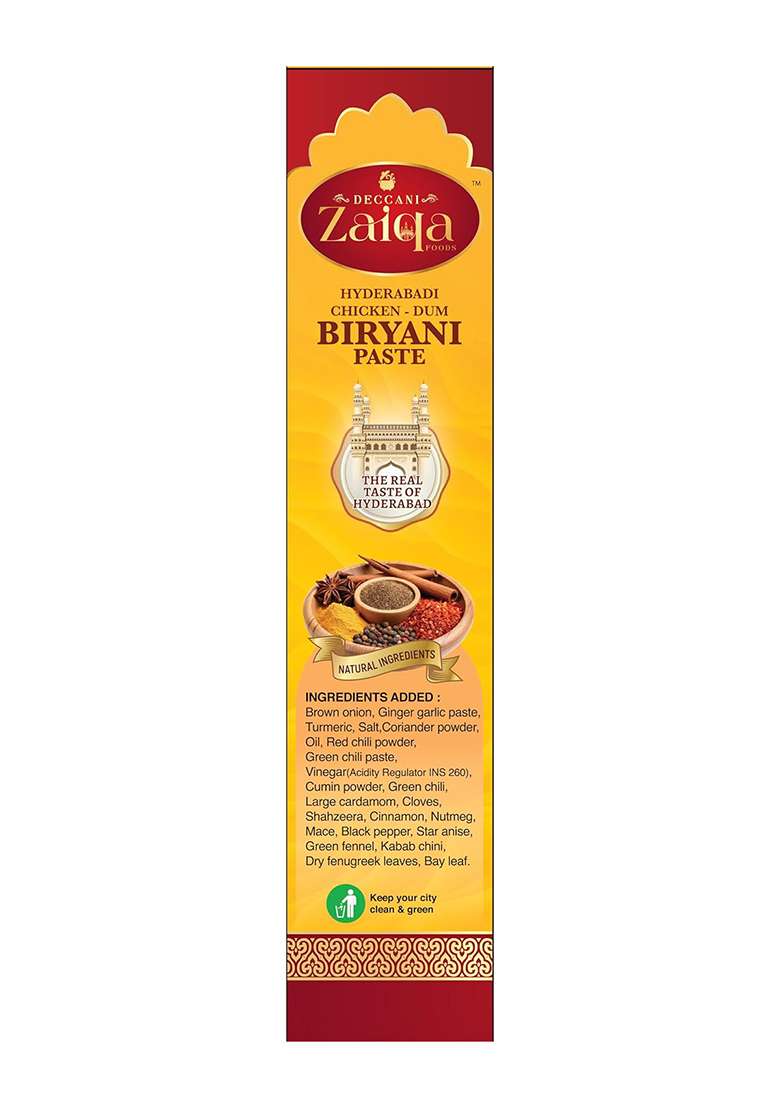 Deccani Zaiqa Foods Hyderabadi Chicken Dum Biryani Paste | Authentic Spice Mix For Traditional Rich & Aromatic Masala Ready To Cook No Added Preservatives Spices - 150G - Indya