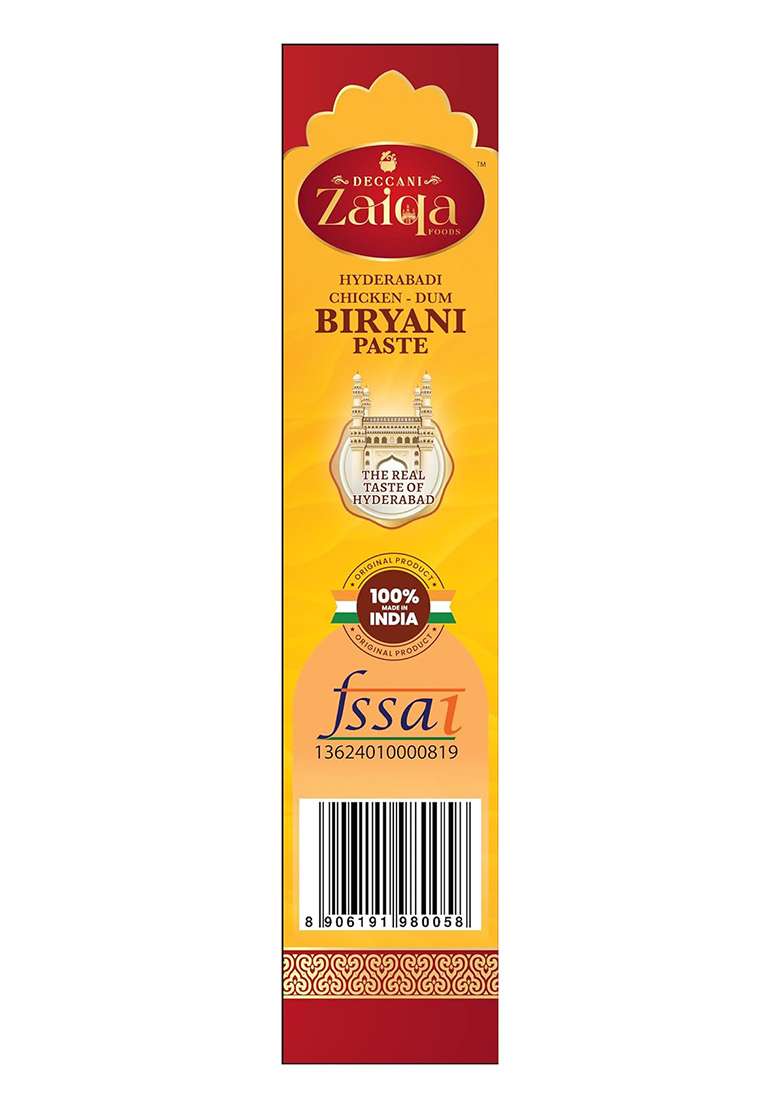 Deccani Zaiqa Foods Hyderabadi Chicken Dum Biryani Paste | Authentic Spice Mix For Traditional Rich & Aromatic Masala Ready To Cook No Added Preservatives Spices - 150G - Indya