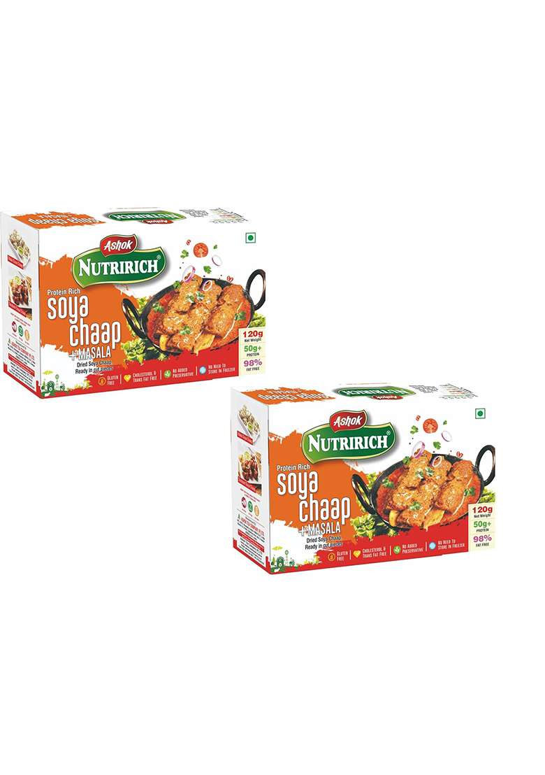 Ashok Nutririch 120G Soya Chaap With Masala (Soya Pack Of 2) - Indya