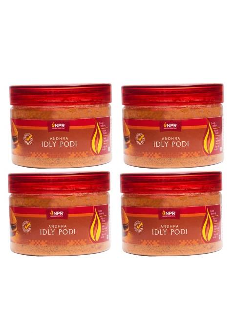 Npr Nandhana Palace Retail Andhra Style Instant Idli Chutney Powder 125G | Homestyle Mulgapodi Podi Spicy Dosa Gunpowder Authentic South Indian For Idli, Dosa, Rice & Snacks Pack Of 4