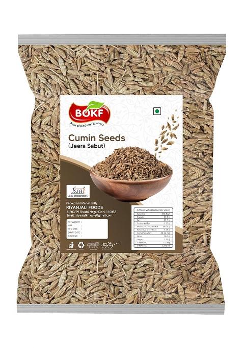 Bokf Cumin Seeds | Jeera Whole 100% Pure & Natural Spice Strong Aroma Taste For Cooking, Tadka Masala 250G Pack Desi