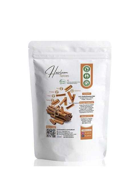 Heirloom Spices Spices- 50 Grams Whole Natural Cassia Cinnamon From Vietnam | Pesticide Free, No Added Colours Premium Dalchini Healthy Life Choice
