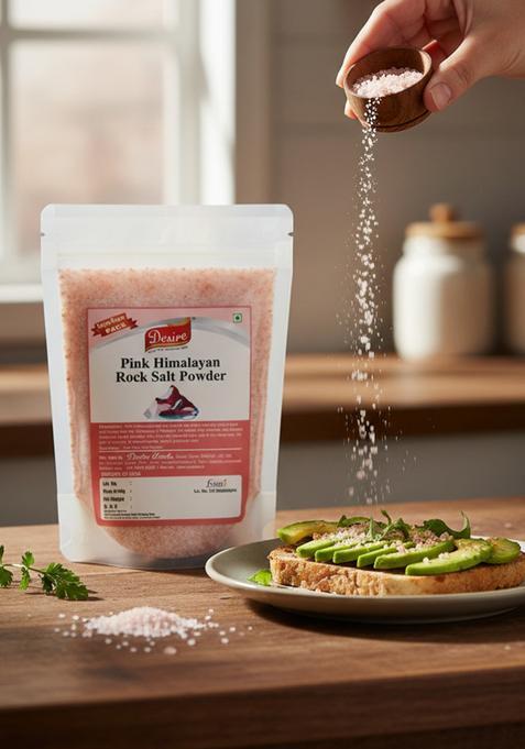 Desire Pink Himalayan Rock Salt Powder 1 Kg | In Fresh Mineral Rich Low Sodium Flavorful Vegan Food