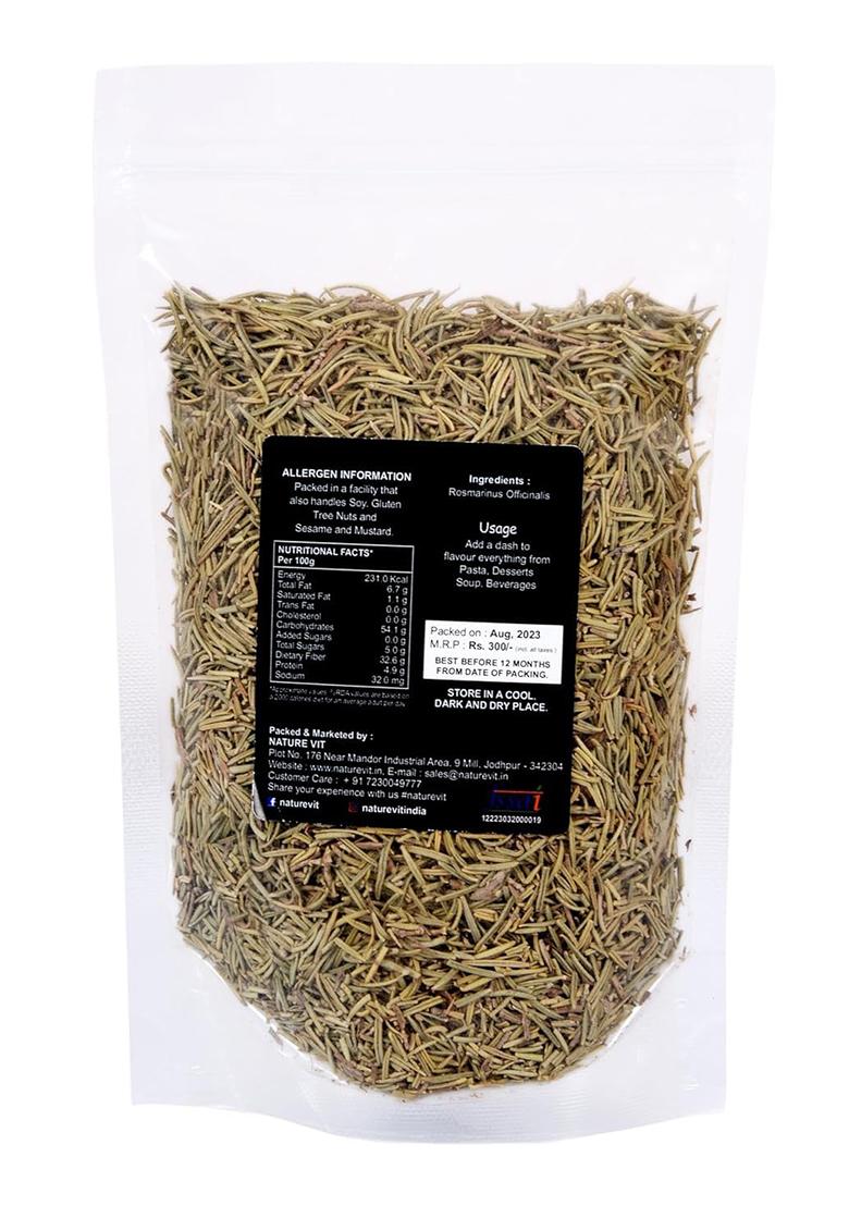 Nature Vit Naturevit Dried Rosemary Leaves 100G | 100% Natural, Pure & Aromatic Herb For Cooking, Hair Growth, Tea Diy Skincare Suitable Water And Rosemarry Oil Preparation