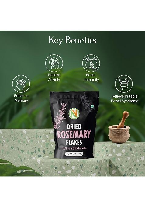 Nature Vit Naturevit Dried Rosemary Leaves 100G | 100% Natural, Pure & Aromatic Herb For Cooking, Hair Growth, Tea Diy Skincare Suitable Water And Rosemarry Oil Preparation