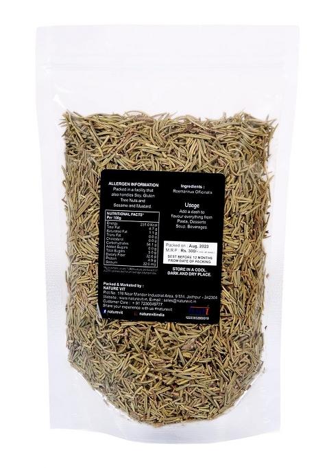 Nature Vit Naturevit Dried Rosemary Leaves 100G | 100% Natural, Pure & Aromatic Herb For Cooking, Hair Growth, Tea Diy Skincare Suitable Water And Rosemarry Oil Preparation