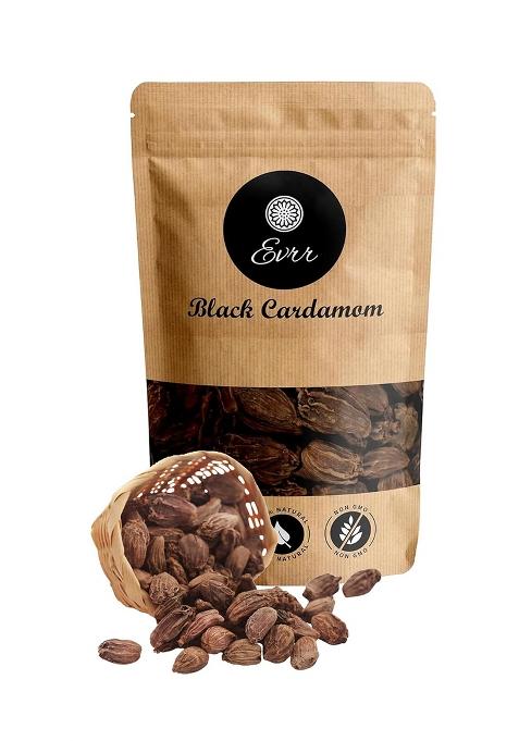 Evrr Premium Black Cardamom (Kali Moti Elaichi) | Natural & Fresh - Hygienically Packed 100 Gm (100Gm)