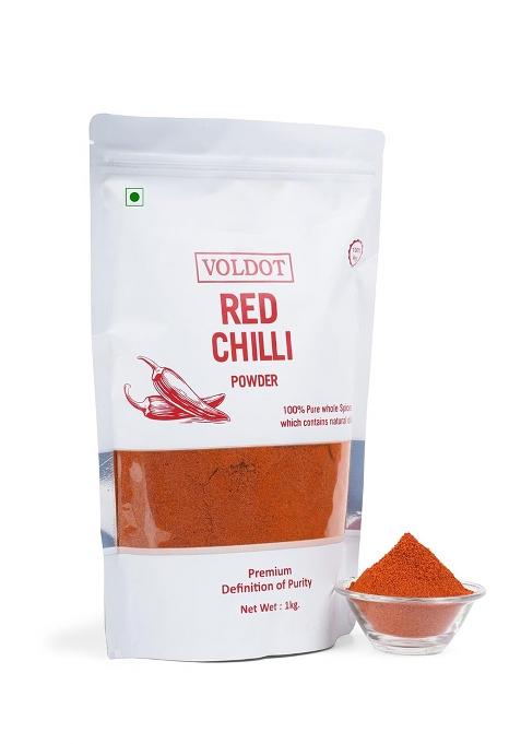 Voldot Red Chilli Powder With Natural Oils, 200G, 500G, 1Kg, Lal Mirchi Powder, No Added Colours & Preservatives, And Authentic (1 Kg)