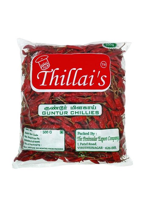 Thillai'S Guntur Hot Dried Red Chilli-500G