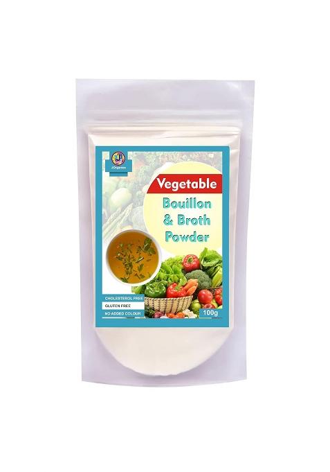 J Organics Vegetable Bouillon & Broth Powder ( ) Easy Cooking Essentials For Soup Veggies Curries Rolls Salads (100G)