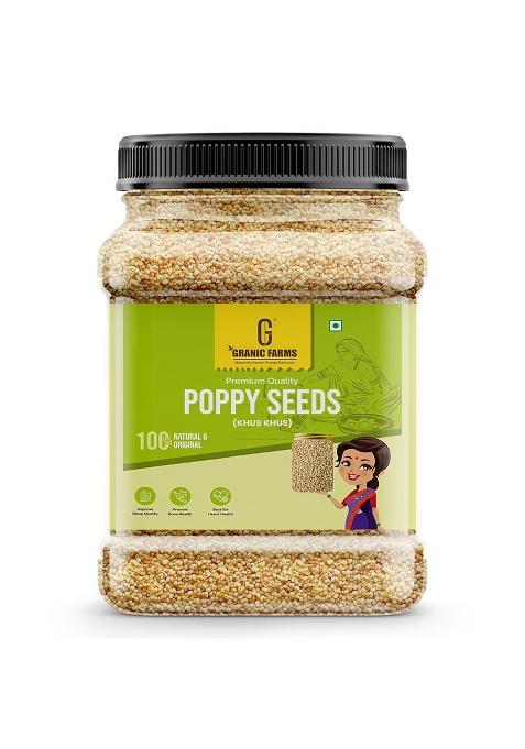 Granic Farms Premium Poppy Seeds (Khus Khus) 100Gm - Rich Nutty Flavor Nutrient-Rich Superfood Ideal For Cooking, Baking & Traditional Recipes Hygienically Packed Khus 100 Grams
