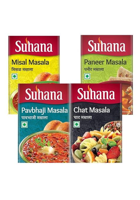 Suhana Misal Masala, Paneer Chat Pavbhaji Masala - Combo Of 4