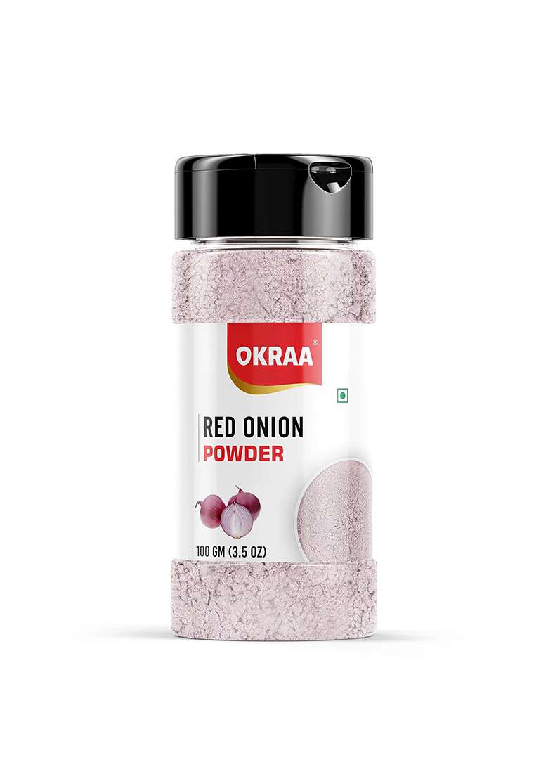 Okraa Red Onion Powder - 100 Gm/Dehydrated Pyaz/Ready To Use - Indya