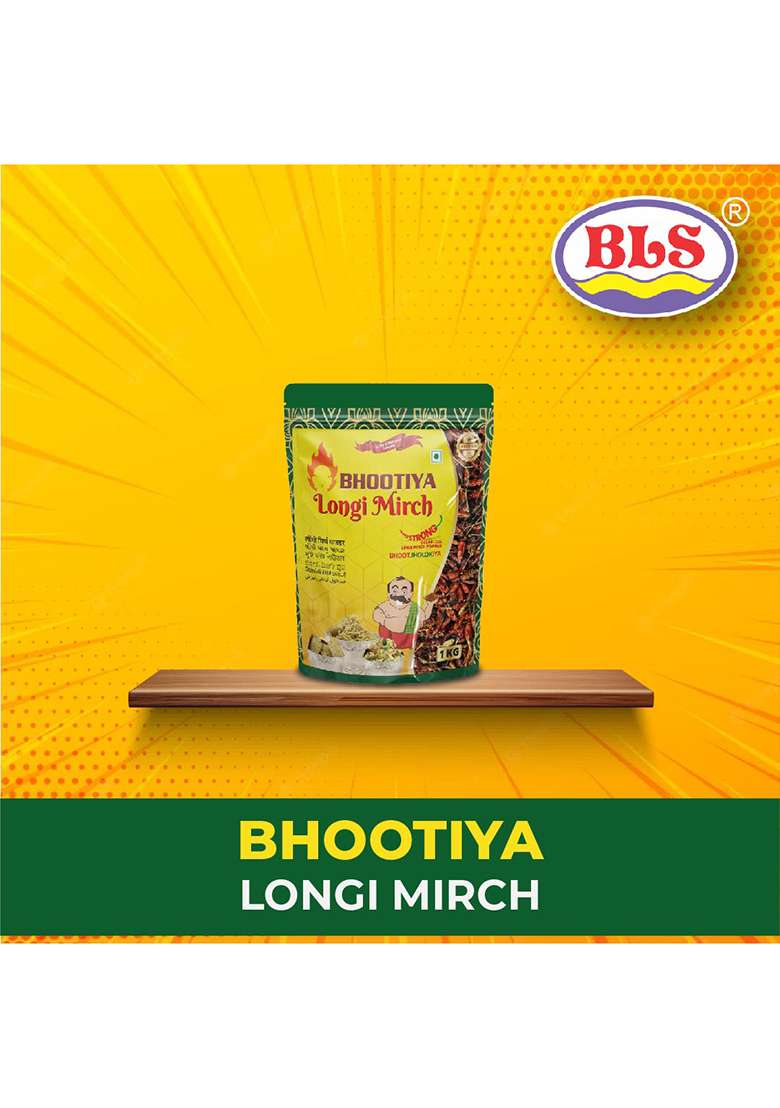 Bls Bhootiya Longi Mirch Powder- 1Kg (Added Bhoot Jholokia And Bird Eye Chilli) - Indya