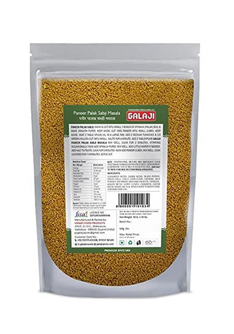 Galaji Paneer Palak Sabji Masala 50 Grams Homemade Powdered | For Healthy Cooking Ready To Cook All Seasonings Spices Pure & Hygiene Spice Mix