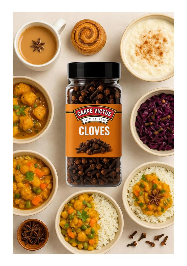 Carpe Victus Premium Cloves Whole Laung 40G | Fresh Aromatic Spices For All Foods Natural, Healthy & Flavorful Masala Cooking