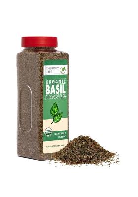 The Holly Tree Organic Basil Leaves 120G - Pure Dried For Cooking Aromatic Tulsi Patta Natural Seasoning And Flavour 100% Non-Gmo, Usda Certified
