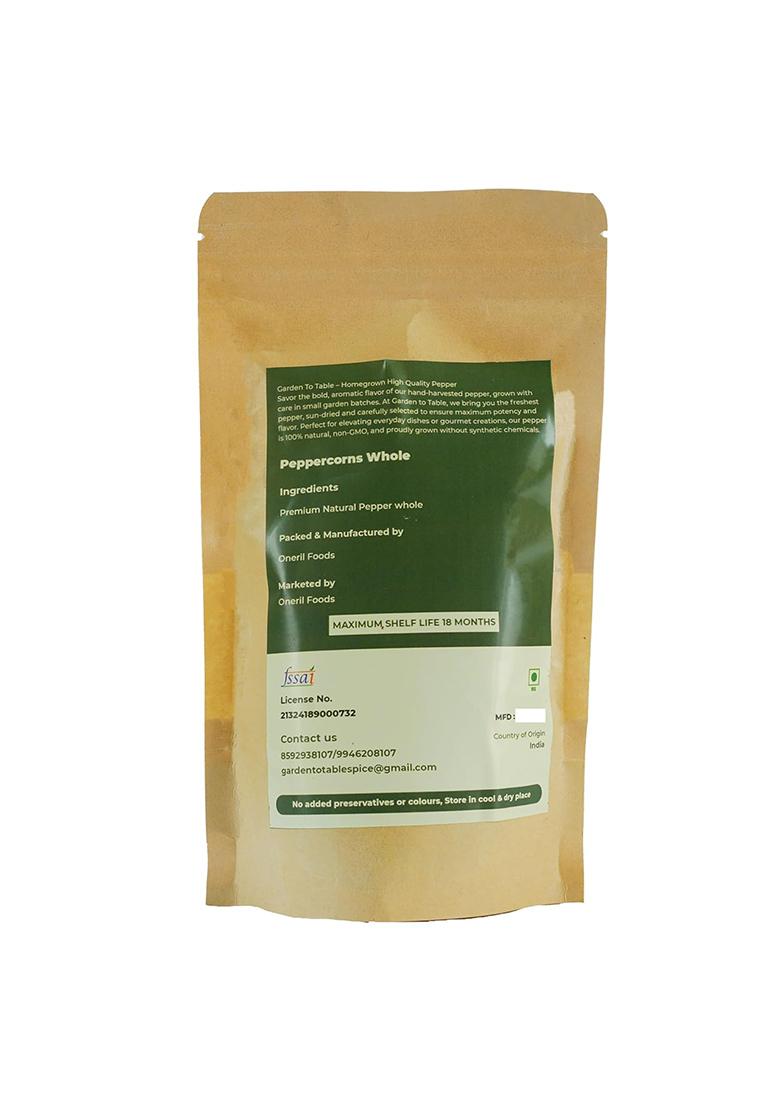 Garden To Table Premium Whole Black Peppercorns, Natural And Preservative-Free, Product Of India