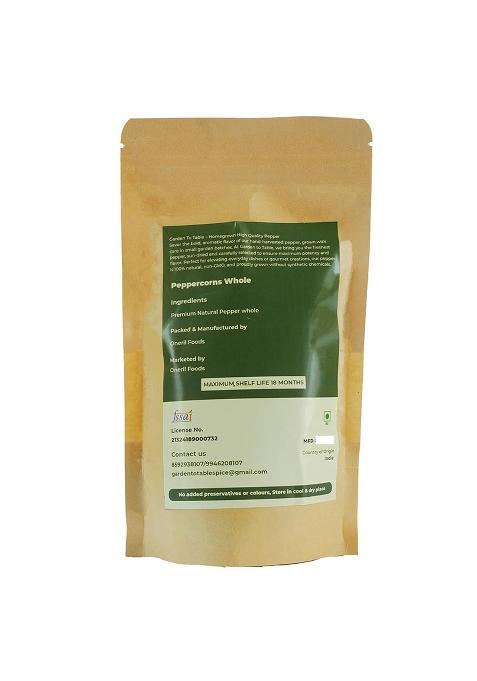 Garden To Table Premium Whole Black Peppercorns, Natural And Preservative-Free, Product Of India