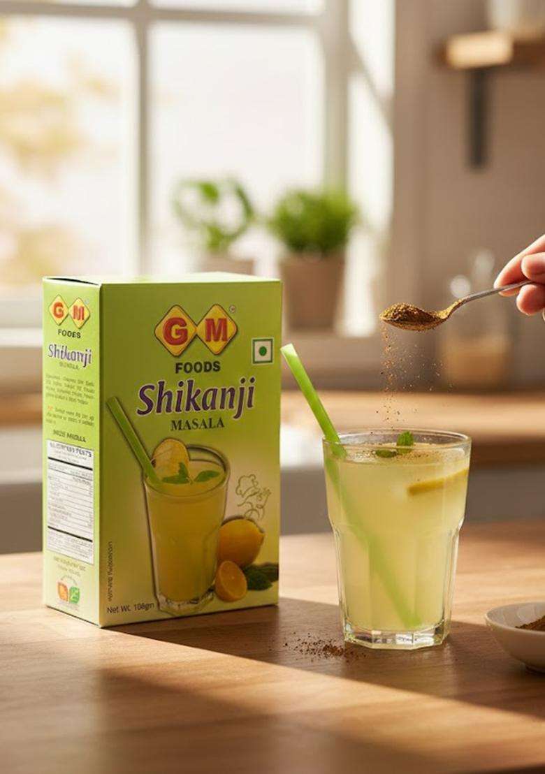 Gm Foods Shikanji Masala Powder 100 Gram (Pack Of 2) | Tangy & Refreshing Summer Drink Mix Natural Nimbu Pani Easy To Use Lemonade Premix No Msg, Artificial Color Preservatives - Indya