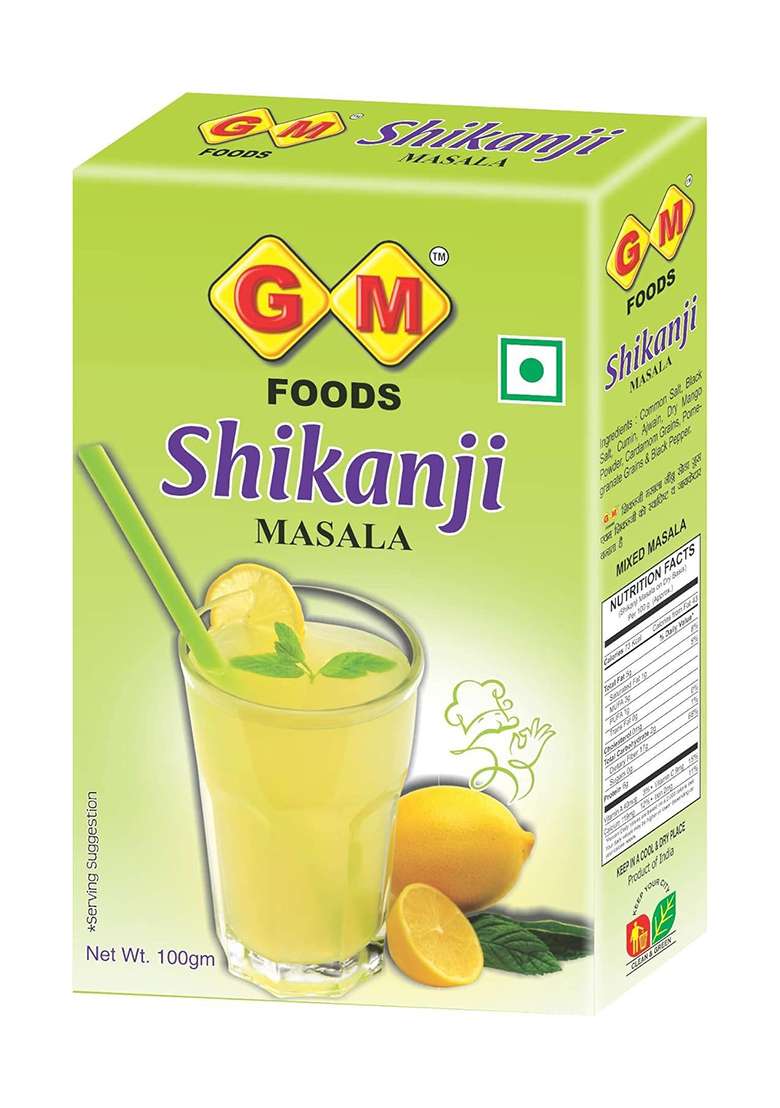 Gm Foods Shikanji Masala Powder 100 Gram (Pack Of 2) | Tangy & Refreshing Summer Drink Mix Natural Nimbu Pani Easy To Use Lemonade Premix No Msg, Artificial Color Preservatives - Indya