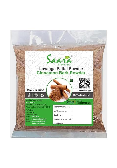Saara Herbal Fresh Lavanga Pattai Powder, 101G, Cinnamon Bark Dalchini, Teja, Daruchini, Patta Powder (Pack Of 1 X 101G)