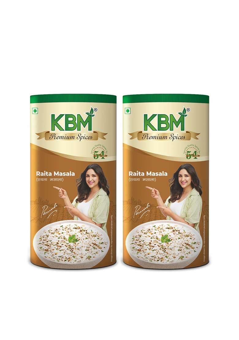 Kbm Premium Spices Raita Masala - 100G (Pack Of 2) | Tangy & Flavourful Spice Mix For Curd, Dahi Bhalla, Chaat, Chaas More Roasted Cumin Blend 100% Natural No Preservatives Enhance Taste Instantly - Indya