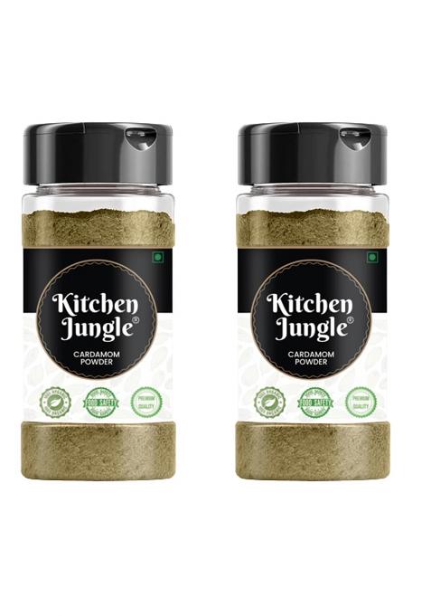 Kitchen Jungle Cardamom Powder | Ilaichi Elaichi (100Gm Jar Pack Of 2) Aromatic & Flavorful Spice Rich In Antioxidants Ideal For Cooking Baking Freshly Ground