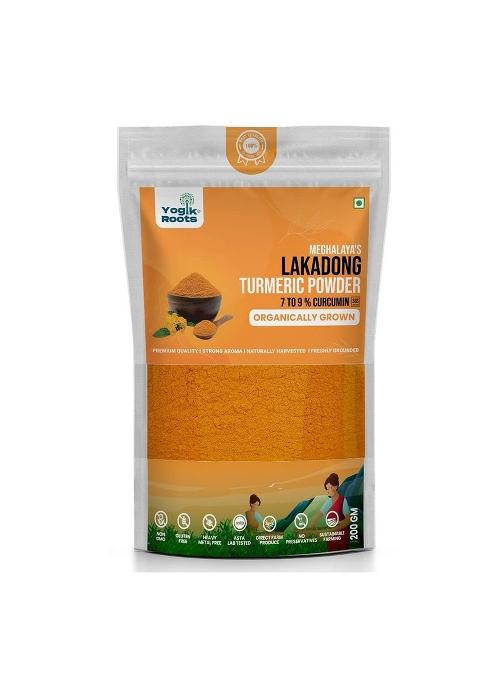 Yogik Roots Meghalaya'S Lakadong Turmeric Powder, 200G | 7 To 9% Lab Tested Curcumin 100% Naturally Grown By Local Farmers Immunity Booster Golden Milk Tea
