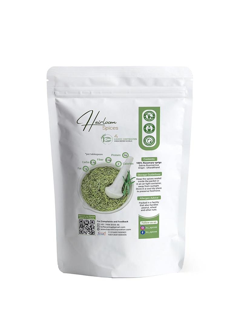 Heirloom Spices Spices- 100 Grams Whole Natural Dried Rosemary For Haircare And Cooking | Pesticide Free, No Added Colours Best Healthy Life Choice