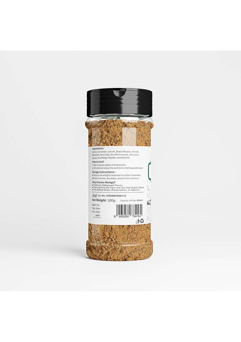 Nishga Chaas Masala Powder By | Authentic Kathiyawadi Buttermilk Fresh & Natural Ingredients No Preservatives Gujarati Style Chach Spice Mix 100G - Indya