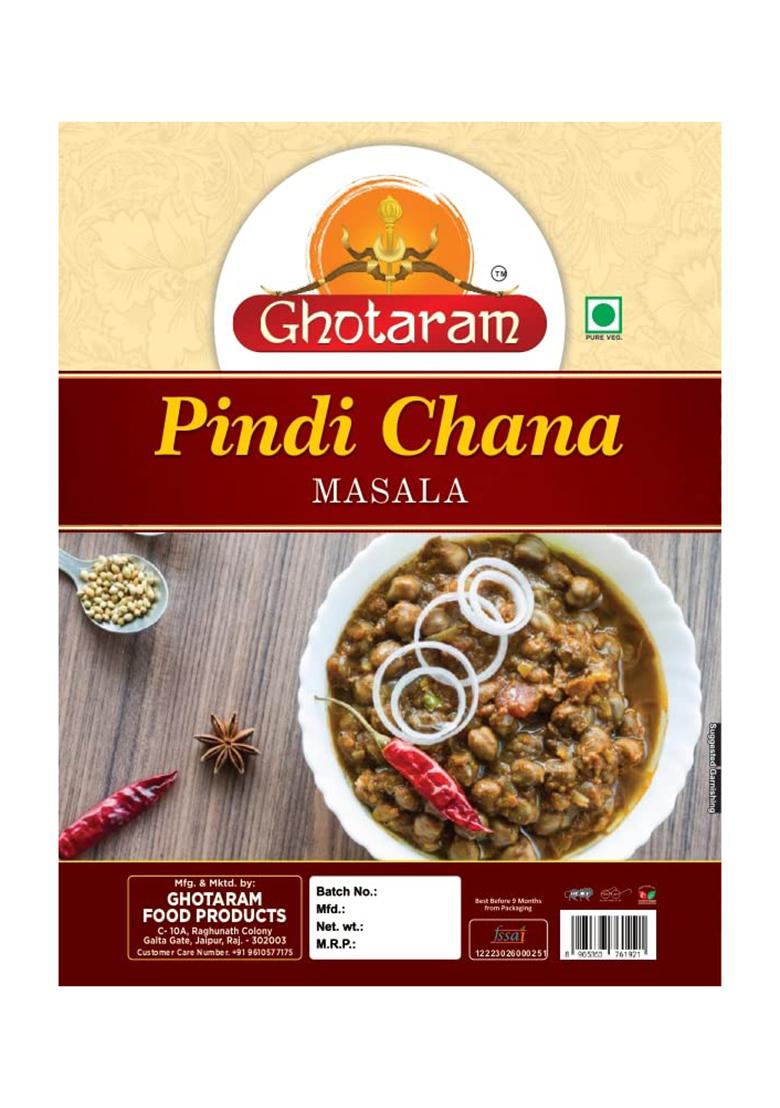 Ghotaram Amritsari Pindi Chana Masala/Pindi Chole Masala | Chole/Chana/Chickpeas Sabji Rawalpindi Chola Natural And Fresh Authentic Spice Blend Spicy Tangy-150Gx1Pk