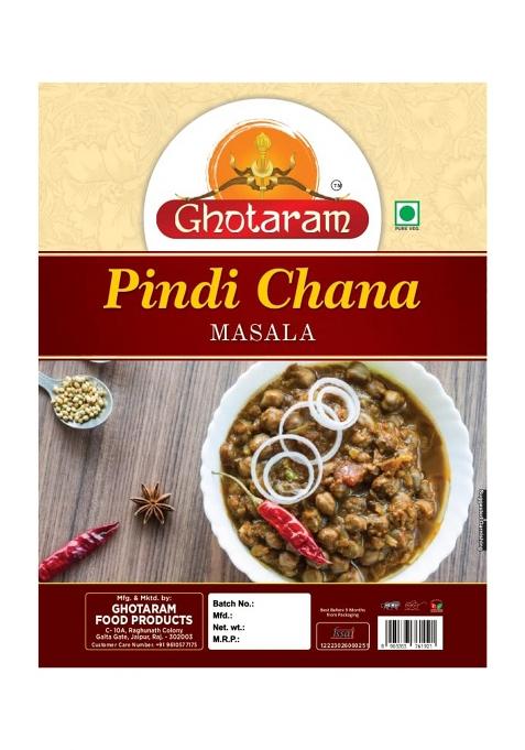 Ghotaram Amritsari Pindi Chana Masala/Pindi Chole Masala | Chole/Chana/Chickpeas Sabji Rawalpindi Chola Natural And Fresh Authentic Spice Blend Spicy Tangy-150Gx1Pk