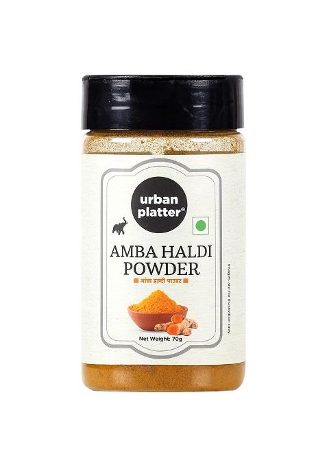 Urban Platter Amba Haldi Powder Shaker Jar, 70G / 2.34Oz [Mango Ginger Turmeric Powder]