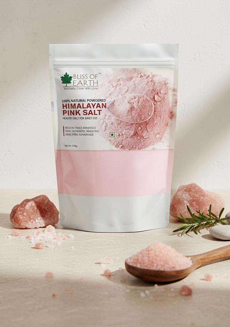 Bliss Of Earth Pakistani Himalayan Pink Salt Fine Powder For Healthy Cooking, Natural Substitute White Salt, Saindha Namak Pure 500Gm - Indya