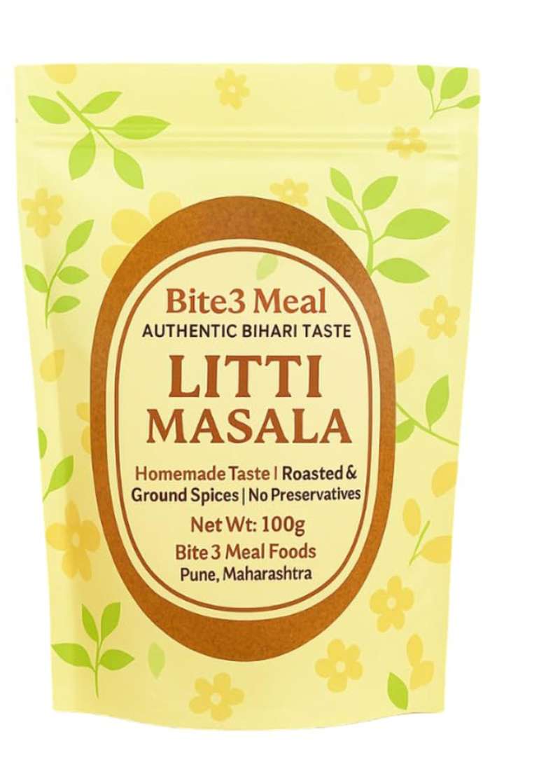 Bite3Meal Sattu , Authentic ,Filling Mix, 200G, Powder Form, Natural, Traditional Litti Masala | Filling Mix Natural Spice Blend 200G - Indya