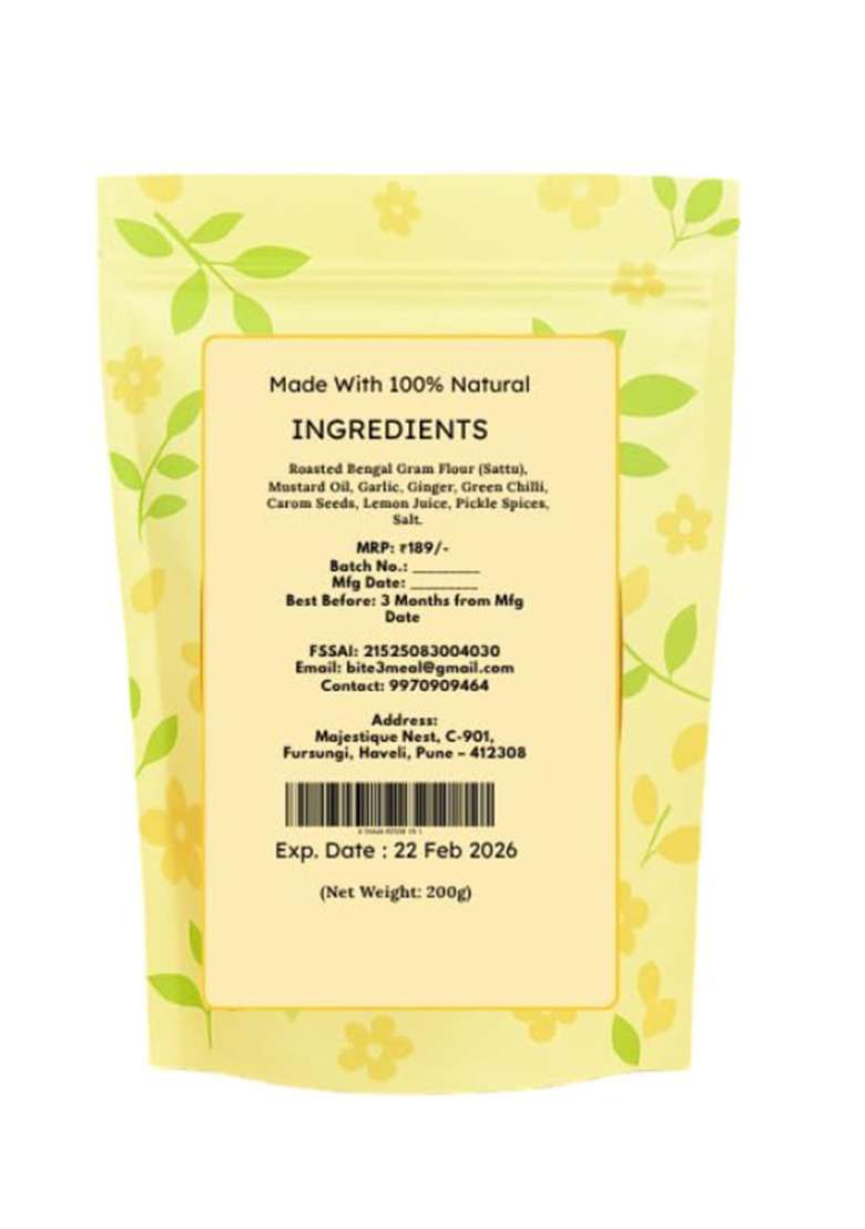 Bite3Meal Sattu , Authentic ,Filling Mix, 200G, Powder Form, Natural, Traditional Litti Masala | Filling Mix Natural Spice Blend 200G - Indya