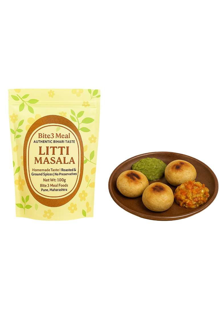 Bite3Meal Sattu , Authentic ,Filling Mix, 200G, Powder Form, Natural, Traditional Litti Masala | Filling Mix Natural Spice Blend 200G - Indya