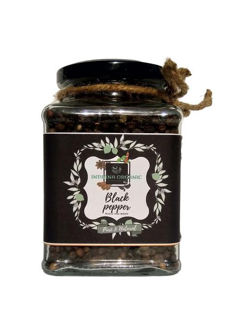Indiana Organic Black Peppercorn (Kali Mirch) | No Artificial Colours Or Preservatives 200 Gram |Seeds