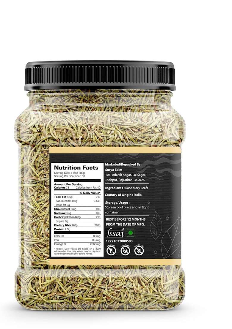 Organic Box Premium And Natural Dry Rosemary Loose Leaves Herbal Tea For Weight Loss (100 Gram) - Indya