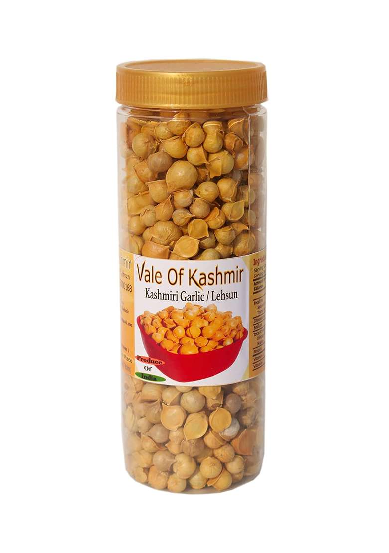 Vale Of Kashmir Kashmiri Garlic Lehsun 1Kg In Jar Pack 4, Himalayan Single Clove - Indya