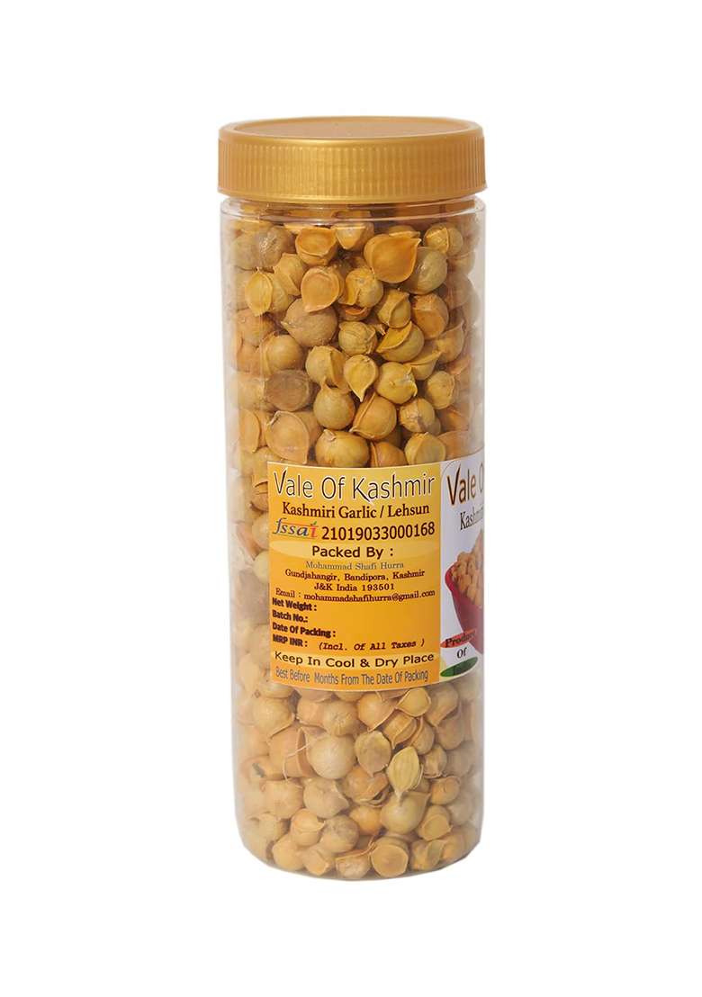 Vale Of Kashmir Kashmiri Garlic Lehsun 1Kg In Jar Pack 4, Himalayan Single Clove - Indya
