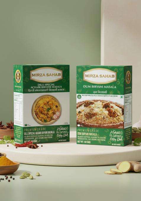 Mirza Sahab Combo Pack | Dilli Special Achari Biryani Masala & Dum Achieve Authentic At Home