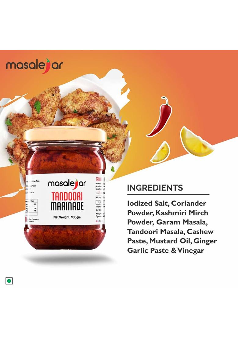 Masalejar Tandoori Marinade Masala 100G Ready-To-Cook Veg Tikka & Bbq Spice Mix For Paneer, Mushroom, Starters Curries