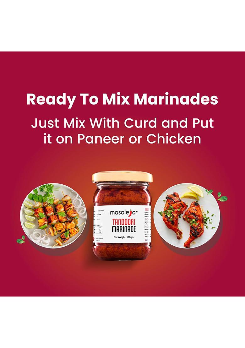 Masalejar Tandoori Marinade Masala 100G Ready-To-Cook Veg Tikka & Bbq Spice Mix For Paneer, Mushroom, Starters Curries