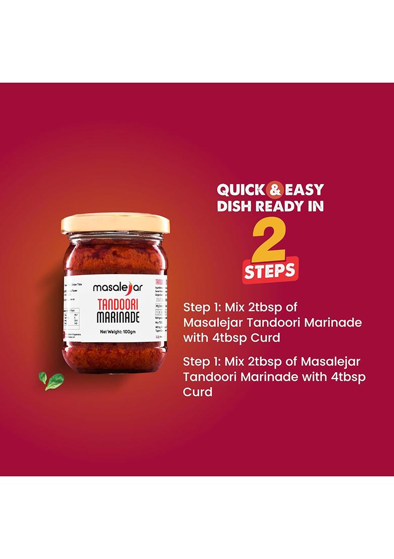 Masalejar Tandoori Marinade Masala 100G Ready-To-Cook Veg Tikka & Bbq Spice Mix For Paneer, Mushroom, Starters Curries