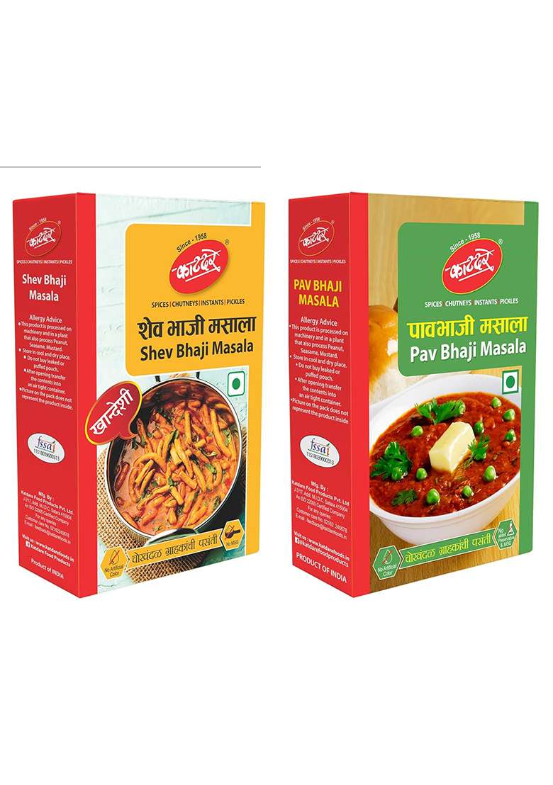 Katdare Pav Bhaji 200Gm & Shev Masala (50Gm*4Nos) | Delicious Aromatic Combo Pack - Indya